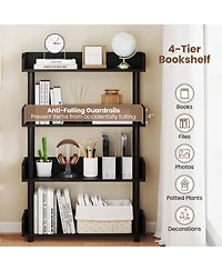 Sugift Four Tier Industrial Open Bookshelf with Anti Tipping Kit