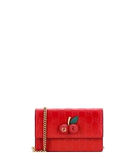 Pre-Owned Gucci Mini Cherries Wallet on Chain Guccissima Leather