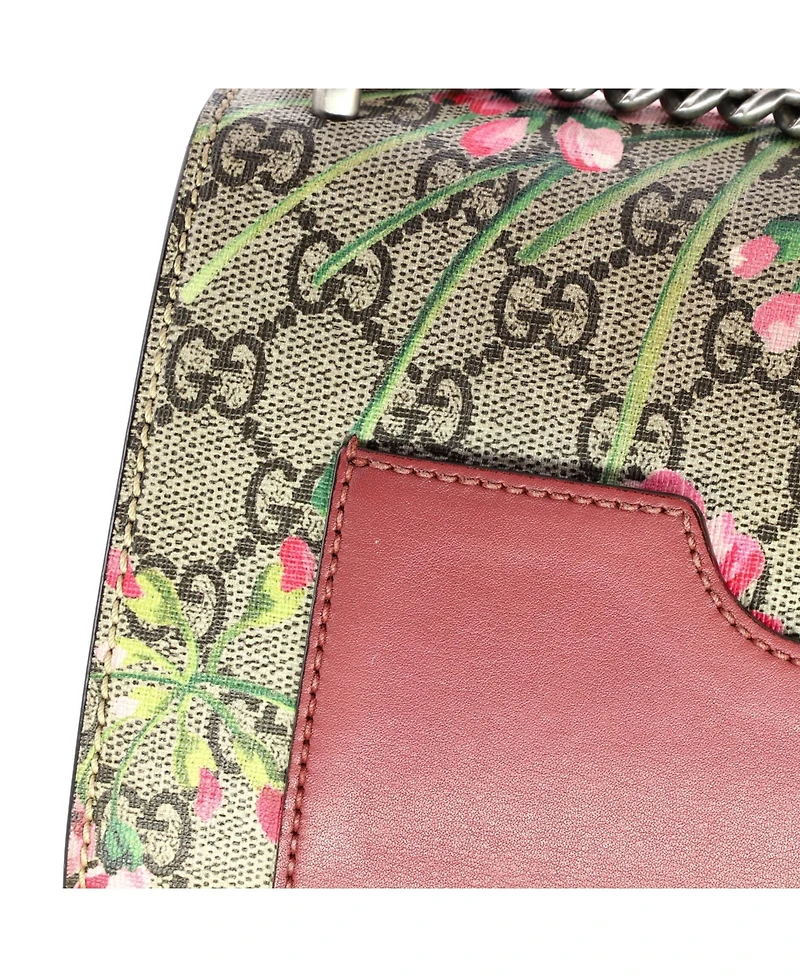 Pre-Owned Gucci Small Padlock Shoulder Bag Blooms Print Gg Coated Canvas