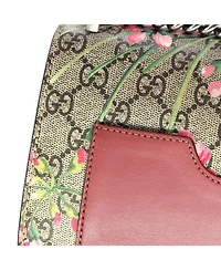 Pre-Owned Gucci Small Padlock Shoulder Bag Blooms Print Gg Coated Canvas