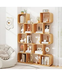 Slickblue 5-Tier S-Shaped Bookcase with 5 Open Cubes for Living Room
