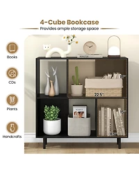 Slickblue Open Shelf Bookcase with 4 Compartments Storage Display