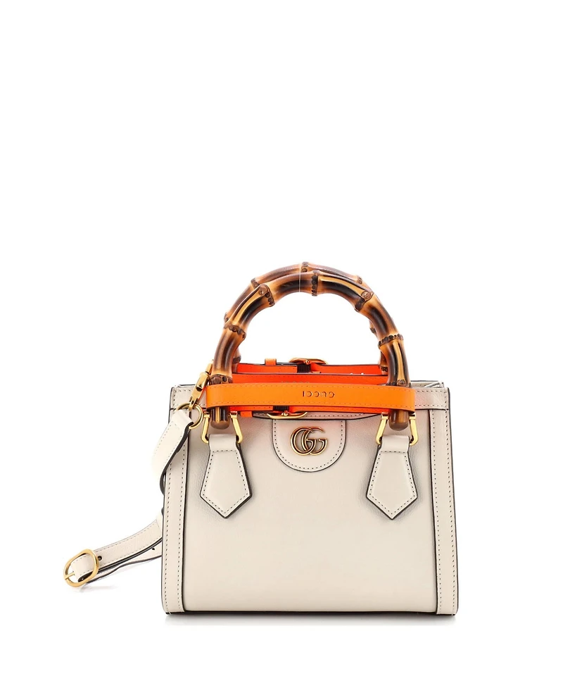 Pre-Owned Gucci Mini Diana Nm Bamboo Handle Tote Leather