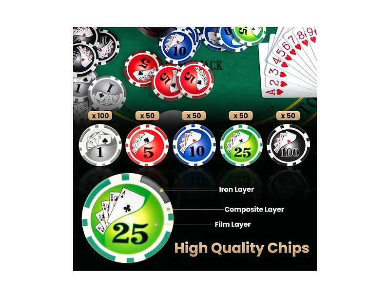 Hongge Texas Holdem Poker Chip Set with 300 Pieces Chips