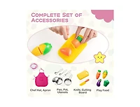 Hongge Wooden Kitchen Playset with Ice Maker and Sounds for Ages 3+