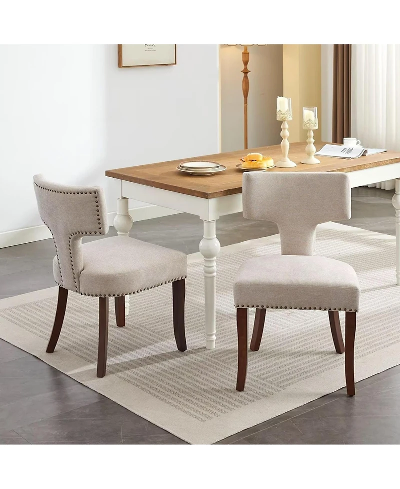Rainsken Modern Wooden Dining Chairs Set of 2
