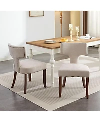Rainsken Modern Wooden Dining Chairs Set of 2