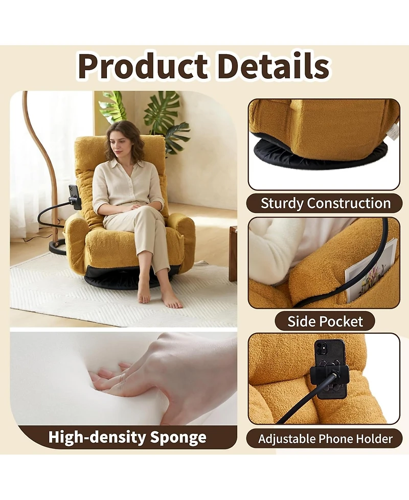 Rainsken 360° Swivel Floor Lounger Chair