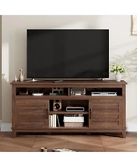 gaomon Tv Stand for 63 in, Entertainment Center with Adjustable Shelves, Farmhouse Cabinet Doors,for Living Room