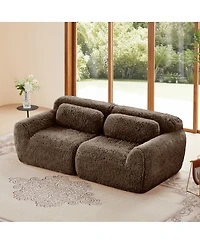 Streamdale Furniture 2-Seater Modular Sectional Sofa, Plush Fabric, High-Density Sponge