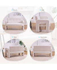 Boyel Living Modern Double Armchair Room & Bedroom Compact Upholstered Sofa Leisure Comfortable Seating with Dual Armrests