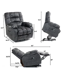 Boyel Living Velvet Power Lift Recliners with Heat & Massage, Lift Chair Relax Sofa Chair for Living Room