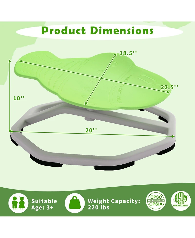 Sugift Kids Sensory Swivel Chair with 360 Degree Spinning Base