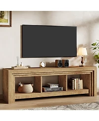 Tribesigns 63" Tv Stand for TVs Up to 75 Inches, Farmhouse Entertainment Center with Open Storage, Media Console
