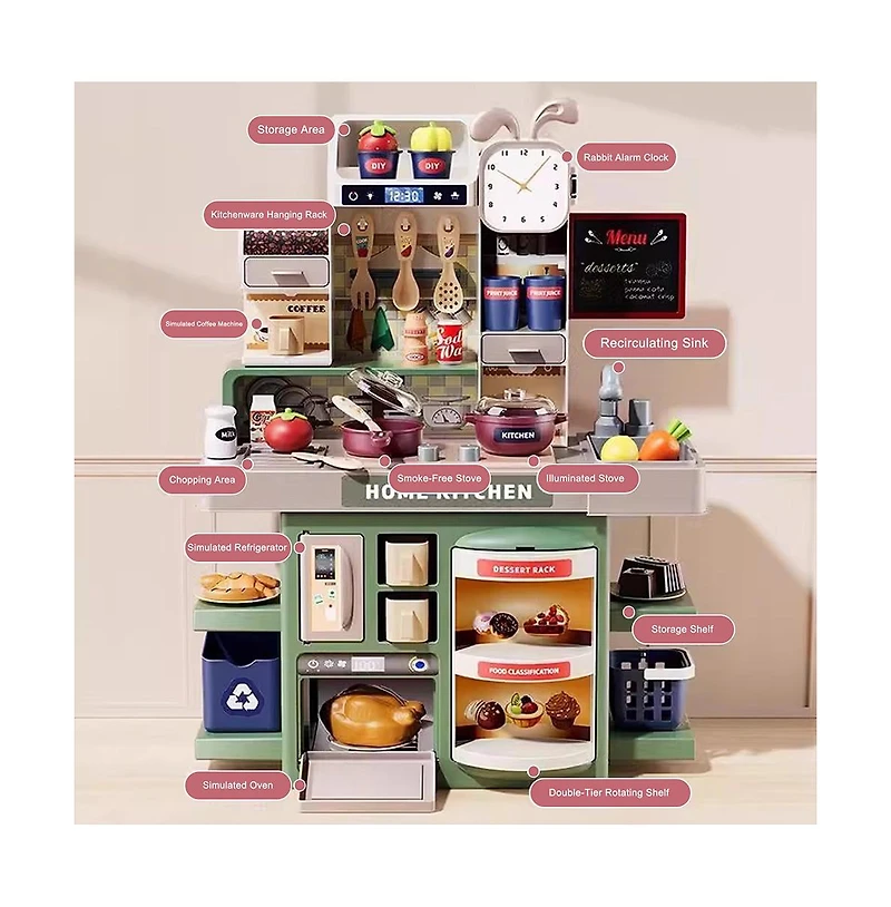 Bruce & Shark Kitchen Playset with Running Water, Mist and Light-Up Stove