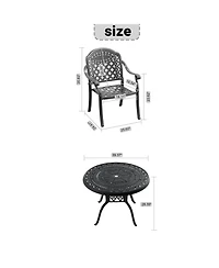 Clihome 5-Pcs Outdoor Cast Aluminum Patio Furniture Set with Random Color Cushions