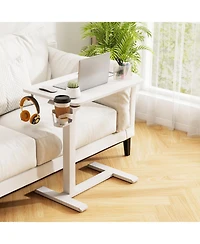 Sugift Height Adjustable Mobile Standing Desk Overbed Table