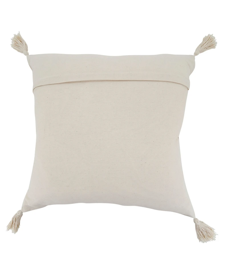 Saro Lifestyle Circle Stitch Decorative Pillow, 18" x 18"