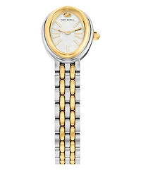 Tory Burch Women's The Oval Elongated Quartz Two-Hand Two-Tone Stainless Steel Watch, 22mm