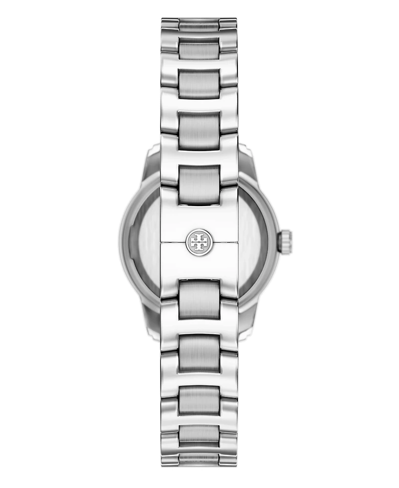 Tory Burch Women's The Miller Round Small Quartz Three-Hand Silver Stainless Steel Watch, 28mm