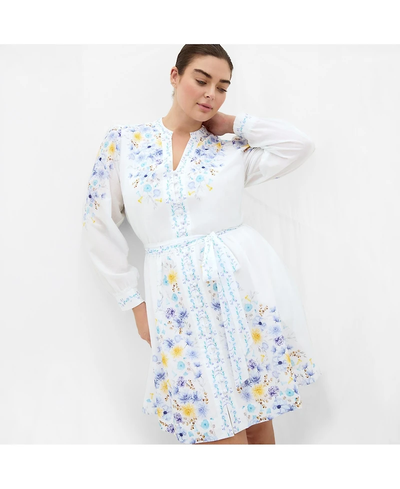 City Chic Women's Elia Blue Patrice Print Mini Dress