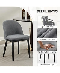 gaomon Modern Fabric Upholstered Wooden Dining Chairs Set with High Back and Deep Seat for Kitchen and Dining Room