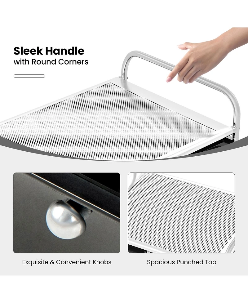 Sugift Nine Drawer Rolling Storage Cart with Metal Frame Organizer