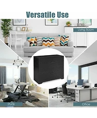 Sugift Two Drawer Lateral File Cabinet with Adjustable Hanging Bars