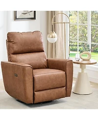 gaomon Power Recliner Swivel Rocking Glider Pu Leather Upholstered Nursery Chair