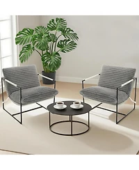 gaomon Modern Plush Sling Accent Chair with Shredded Foam Upholstery and Sturdy Metal Frame, Comfy Lounge Chair for Home