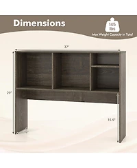 Sugift Computer Desktop Bookcase with 4 Cubbies and Open Back Compartment