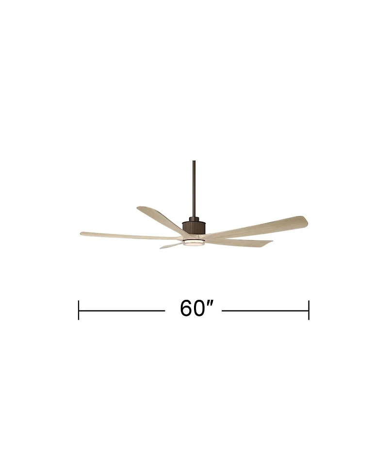 Casa Vieja 60" Casa Vieja Hex Oak Led Ceiling Fan with Remote