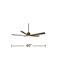 Casa Vieja 60" Hex and Koa Led Ceiling Fan with Remote