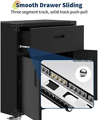 gaomon Metal Storage Cabinet, Rolling Tool Cabinet with Drawer 2 Adjustable Shelves and Locks & 4 Wheels, Heavy Duty