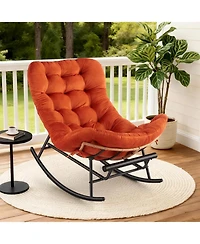 gaomon Oversized Patio Rocking Chair, 400lb Heavy Duty with Thick Cushion, Manual Recliner, Extra Wide, Outdoor/Indoor Use