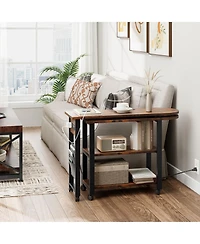 gaomon 360degree(s) Rotating Sofa Side Table with Charging Station and Storage Bag