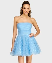 Alex & Sophia Junior's Pleated Bodice Strapless Party Dress