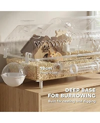 PawHut 8 in 1 Hamster Cage with Accessories, 21.5" x 11.8" x 12.6"