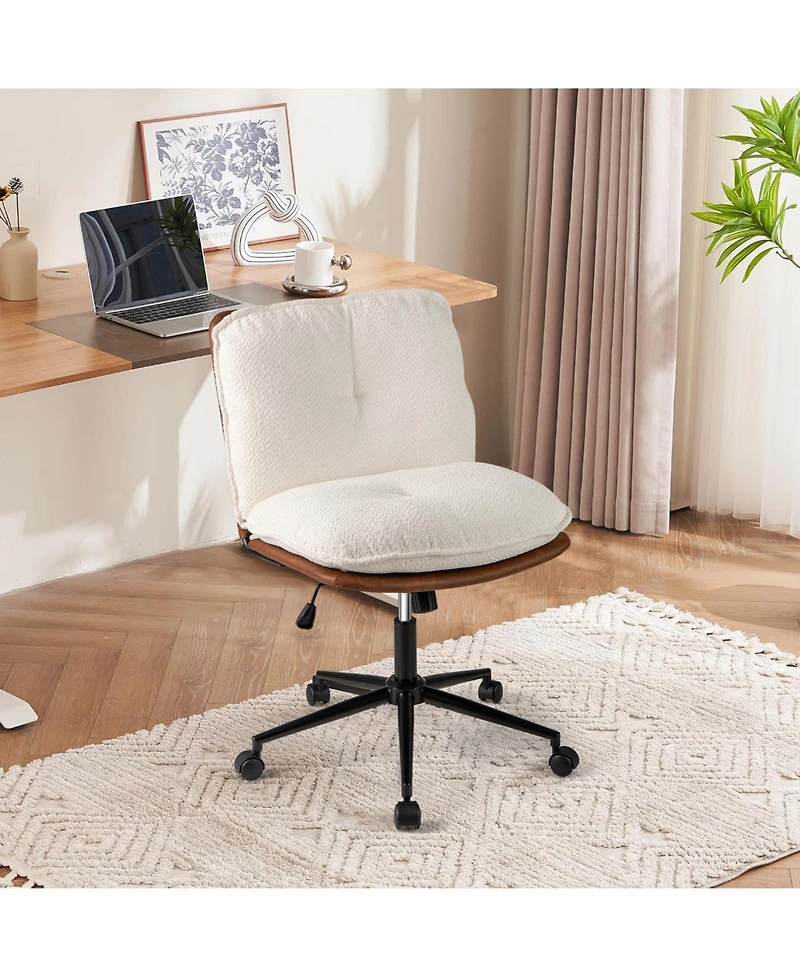 Sugift Armless Home Office Chair with Rocking Backrest Design
