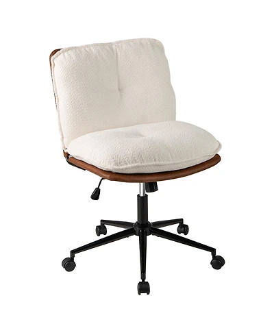 Sugift Armless Home Office Chair with Rocking Backrest Design