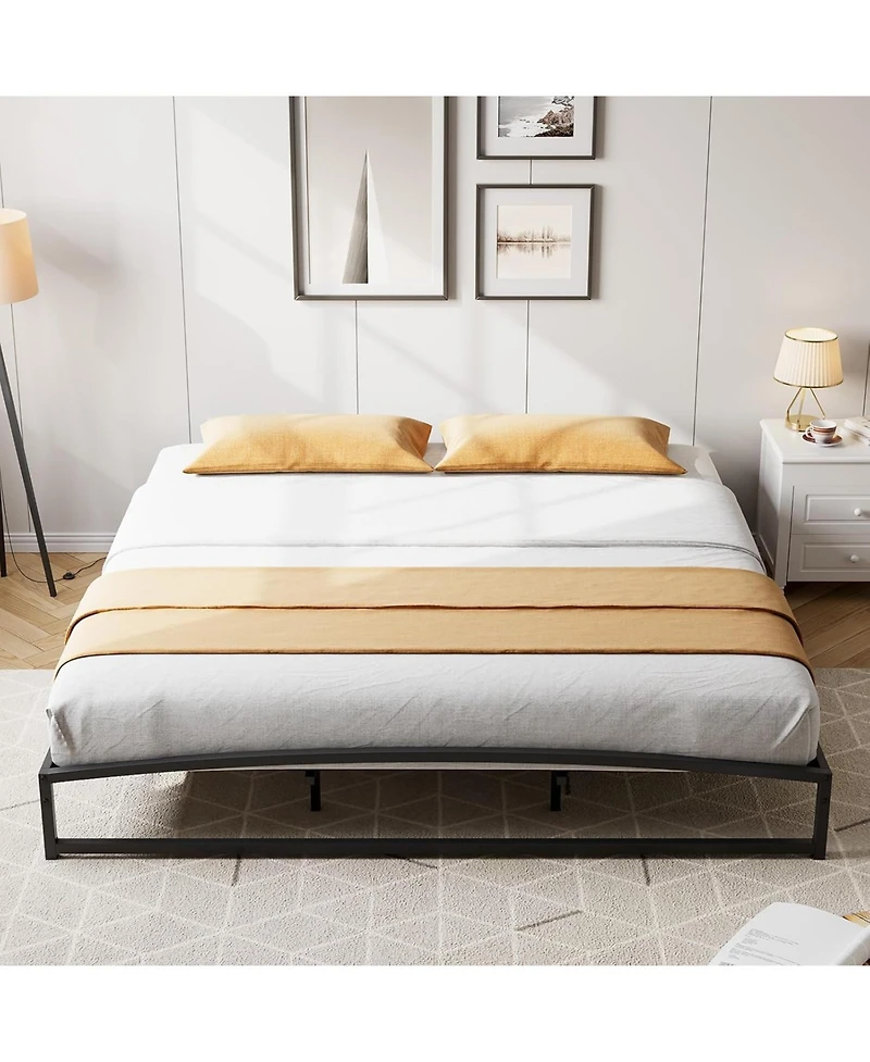 gaomon Bed Frame with 4 Storage Drawers and Adjustable Headboard Linen Upholstered Platform Beds Diamond Stitched Button Tufted