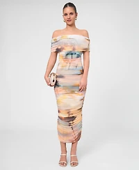 Rachel Roy Women's Abstract-Print Midi Dress