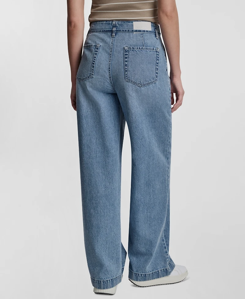 Dkny Jeans Petite High-Rise Wide-Leg