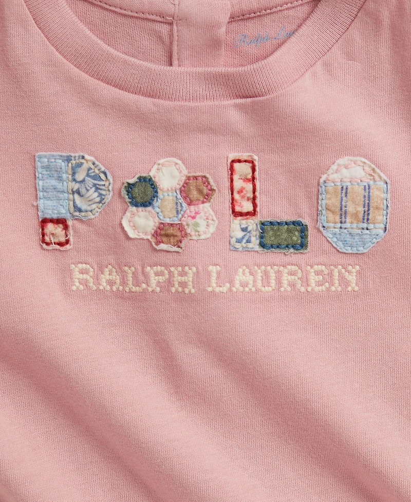 Polo Ralph Lauren Baby Girls' Patchwork-Logo Bubble Shortall