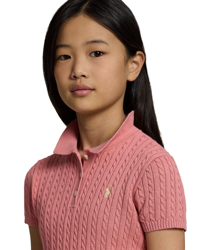 Polo Ralph Lauren Girls' 7-16 Mini-Cable Polo Sweater