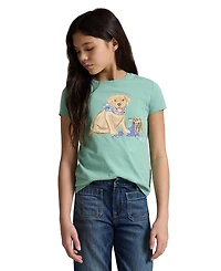 Polo Ralph Lauren Girls' 7-16 Dog-Print Crewneck Jersey T-Shirt