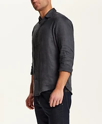 Vintage & Black Men's Long-Sleeve Linen Shirt
