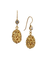 2028 Filigree Bead Crystal Drop Wire Earrings