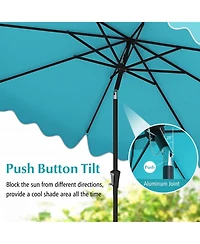 Sugift 9 ft Patio Umbrella with Crank Handle and Push Button Tilt