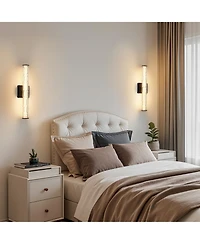 Busdays 19.7'' Bathroom Wall Sconce Set of 2, Modern Single Sconce Wall Lighting, Upgrated K9 Crystal Bronze Wall Light, Bedroom Vanity Sconce